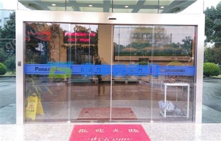 商场办公楼酒店玻璃门不锈钢机组包边电动自动玻璃感应门定制