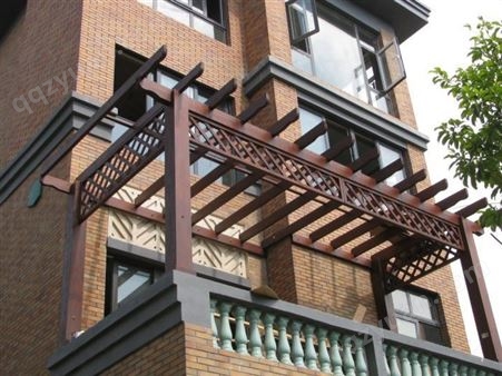 阳台防腐木组合花架 庭院中式门头 单臂廊架定制