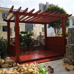 庭院防腐木花架长廊 户外碳化木葡萄架制作加工