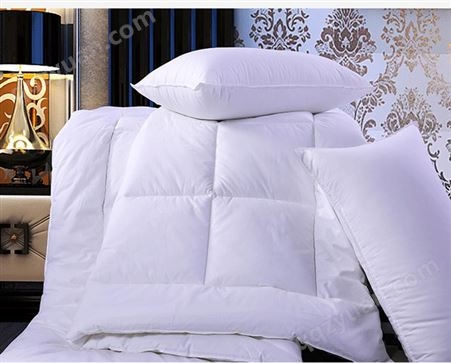 酒店床上用品纯白全棉磨毛仿羽布被加厚羽丝绒冬被四季被定制