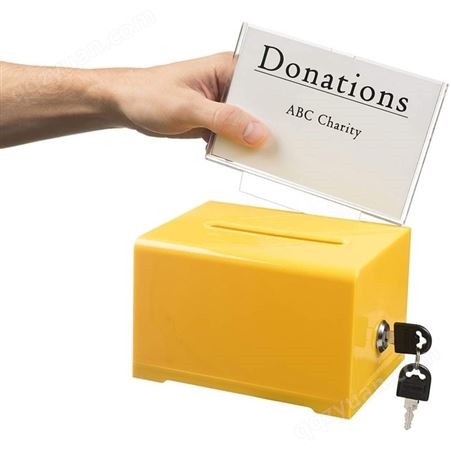 亚克力捐款箱 安全存储 定制消息 投票名片收集箱可定制