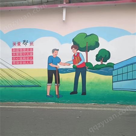 文化街道美化彩绘 乡镇墙面彩绘涂鸦 可设计图案