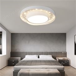卧室房间灯led简约现代创意设计洋气圆形卧室灯星星2022年新款